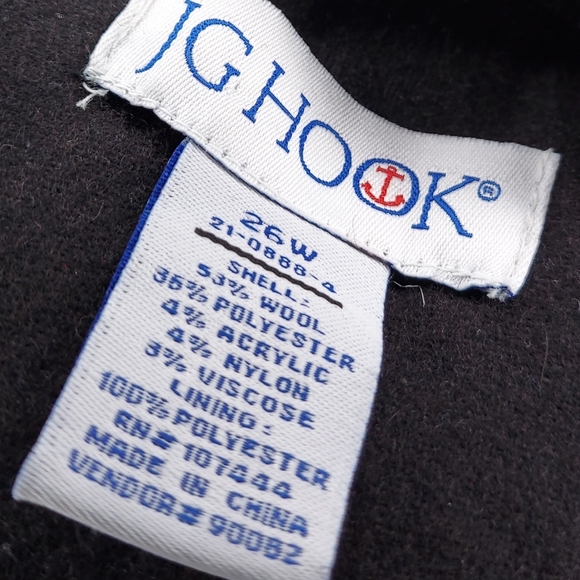 Vtg Wool Blazer Jacket Plus 26W Teal Two-Button Pocket V-Neck Long Sleeve JGHook - Picture 2 of 2